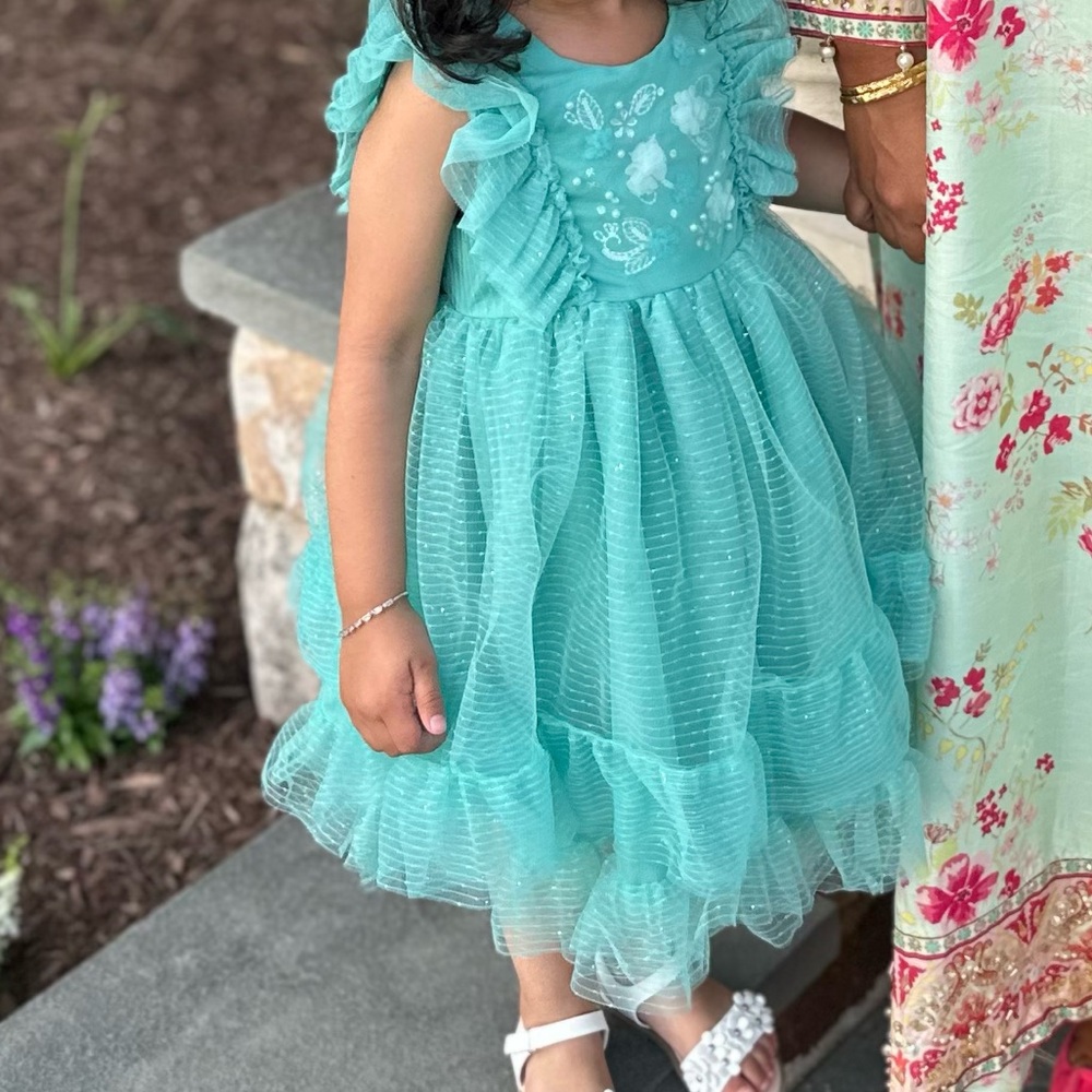 Rachel Zoe teal Ruffled tutu Dress NWOT